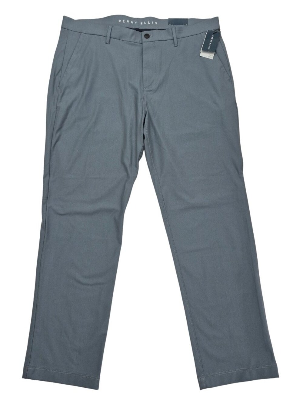 Perry Ellis Mens Slim Fit Stretch Golf Dress Pants Gray 38x30 - NWT